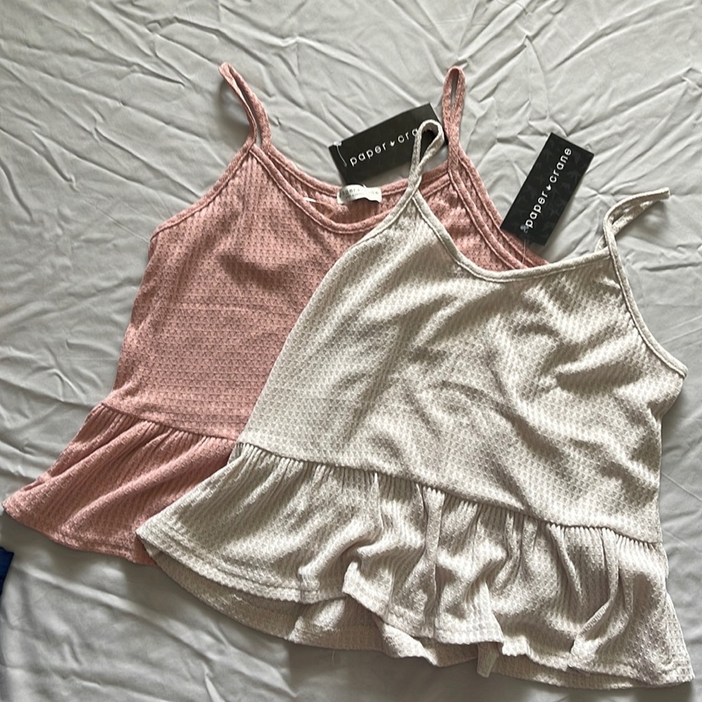 NWT 2 - Paper Crane tank tops, size small